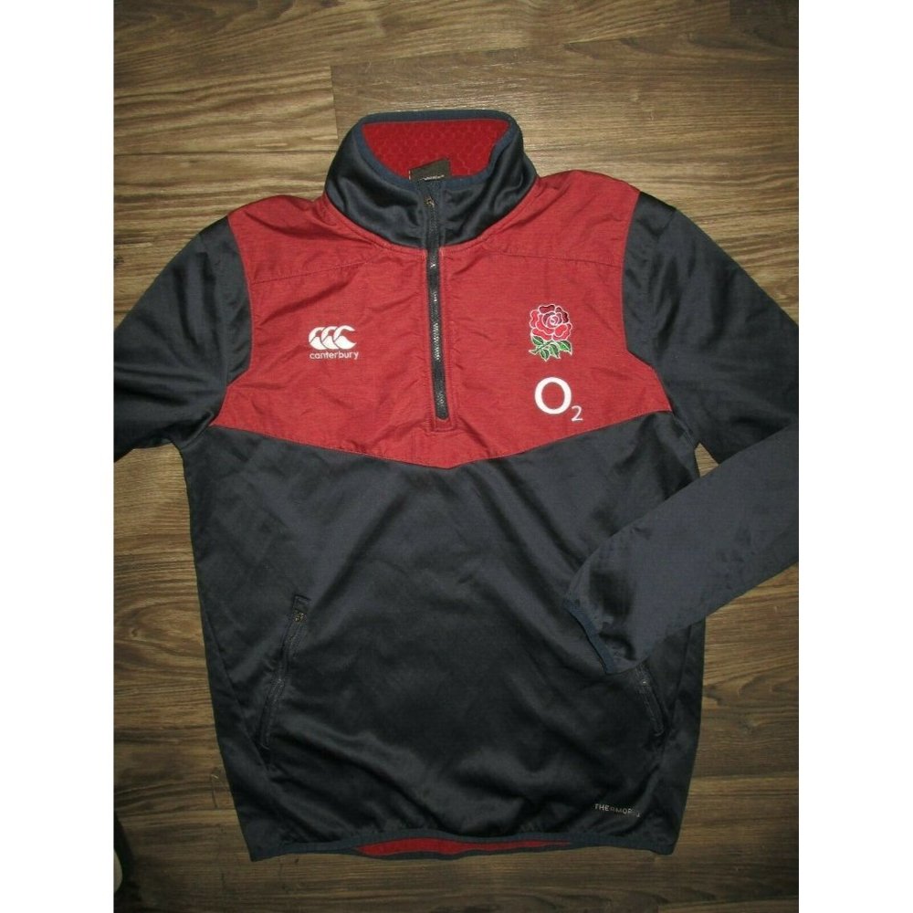 ENGLAND National Rugby Team O2 Canterbury Rose 1/4 shirt LARGE